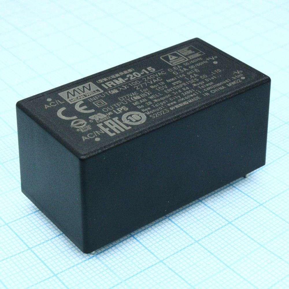 Источник питания MEAN WELL IRM-20-15 AC-DC преобразователи