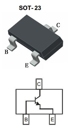 Биполярный транзистор BC817-40 SOT23 SMD, NPN 45В 0.5А Биполярные транзисторы