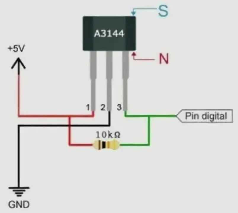 A3144E, цифровой однополярный датчик Холла, SIP3L (TO-92) Датчики холла