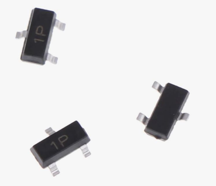 Биполярный транзистор 2N2222 SOT23 SMD, NPN 40В 0.8А