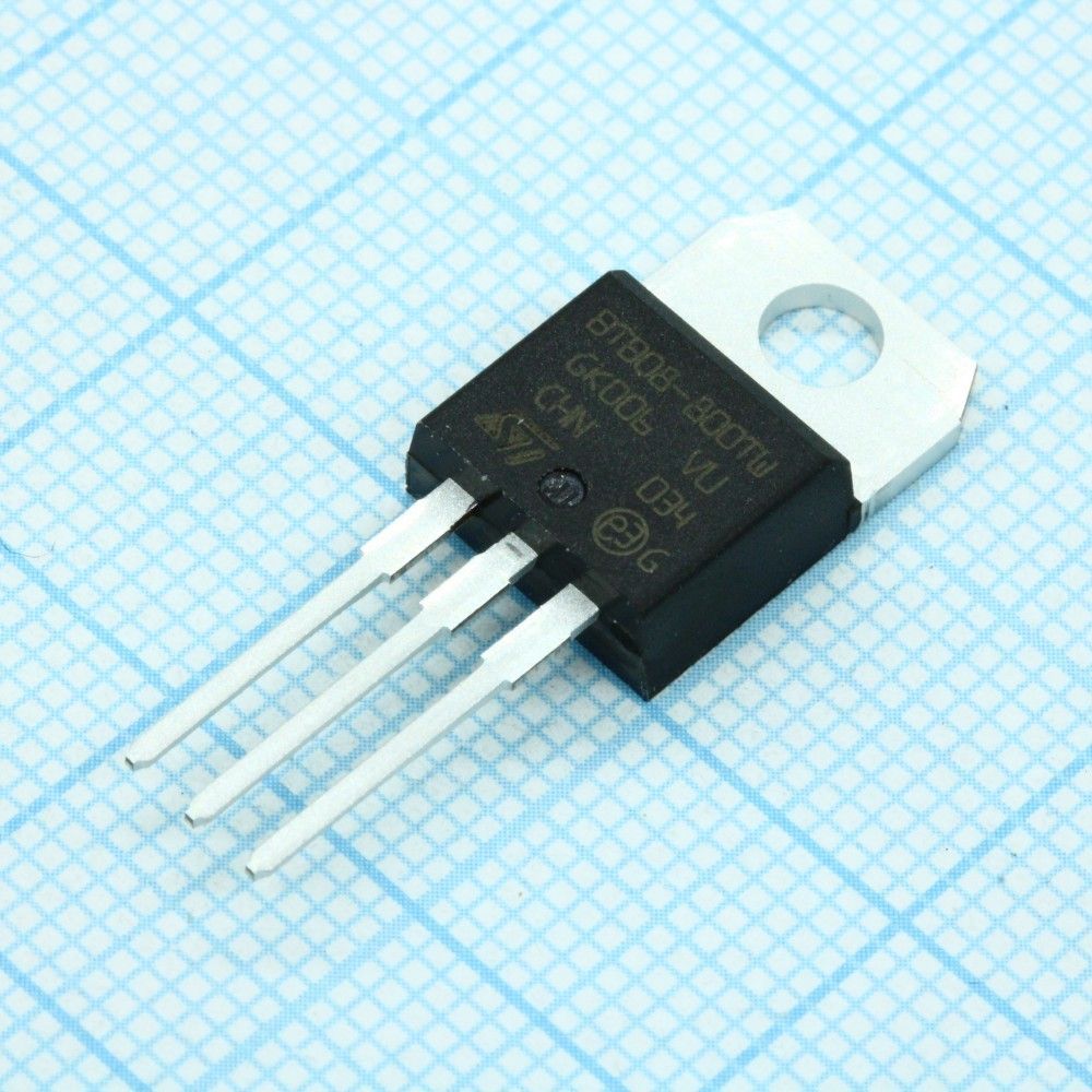 Диоды ST Microelectronics BTB08-800TWRG, Симистор 800В 8А 5мА 3Q (логический уровень)