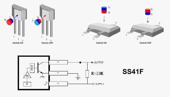 SS41F, цифровой биполярный датчик Холла, TO-92 Датчики холла