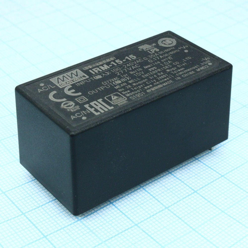 Источник питания MEAN WELL IRM-15-15 AC-DC преобразователи