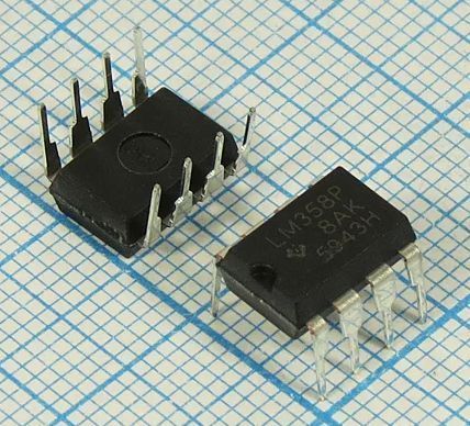 LM358 SOP-8, Операционный усилитель 1МГц, 2-канала, SOP-8 Операционные усилители