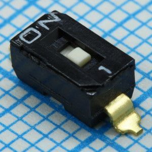 A6S1101H, Переключатель DIP 1 группа 0.025А 24В для поверхностного монтажа 1000 циклов шаг 2.54мм