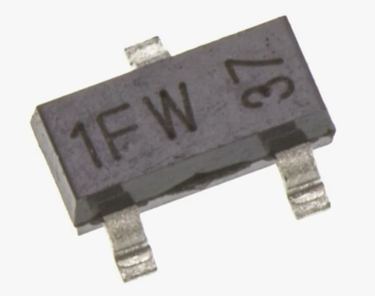 Биполярный транзистор BC847B SOT23 SMD, NPN 45В 0.1А