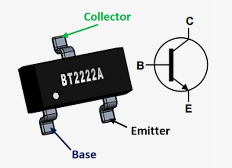 Биполярный транзистор 2N2222 SOT23 SMD, NPN 40В 0.8А Биполярные транзисторы