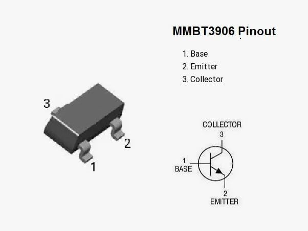 Биполярный транзистор 2N3906 SOT23 SMD, PNP 40В 0.2А Биполярные транзисторы