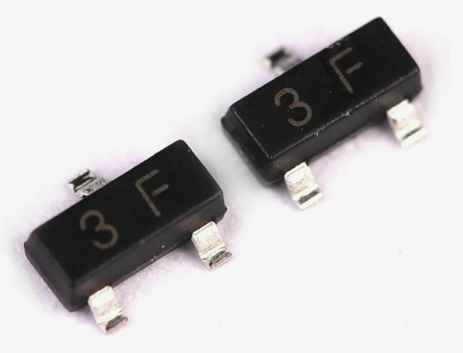 Биполярный транзистор BC857 SOT23 SMD, PNP 45В 0.1А
