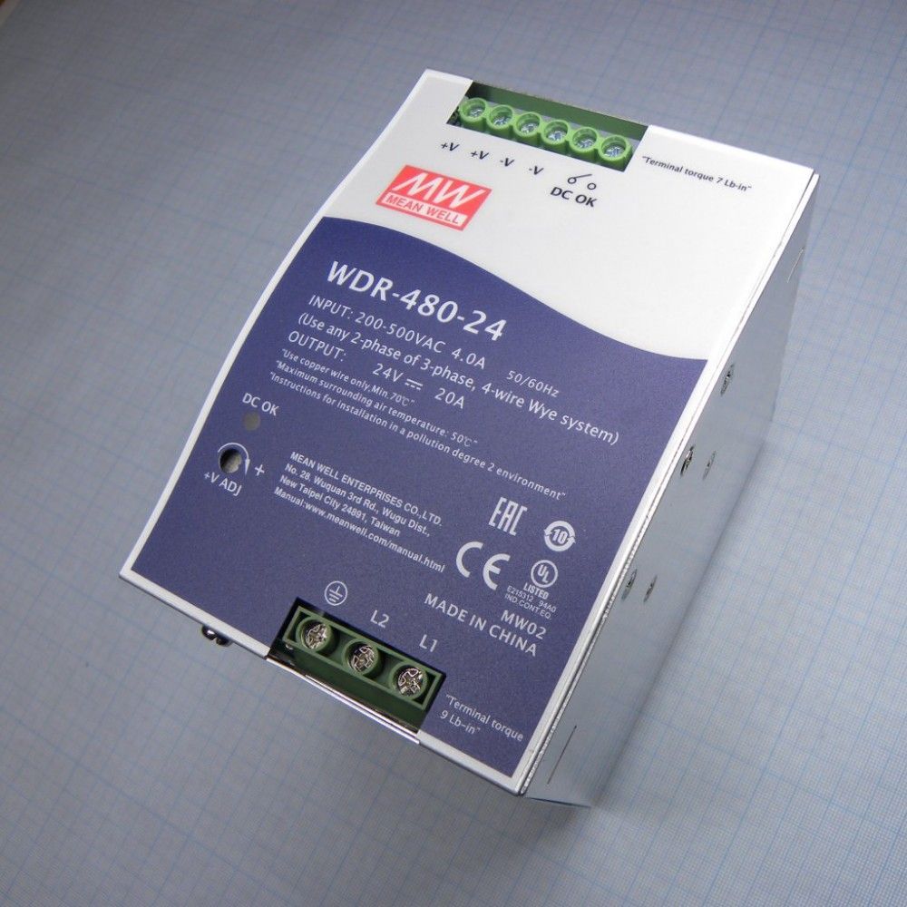 Источник питания MEAN WELL WDR-480-24