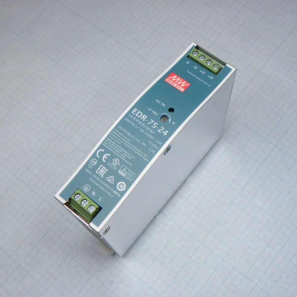 Источник питания MEAN WELL EDR-75-24, 24В., 76.8Вт.