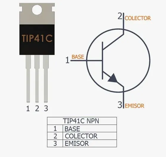 Биполярный транзистор TIP41C TO-220, NPN 100В 6А Биполярные транзисторы