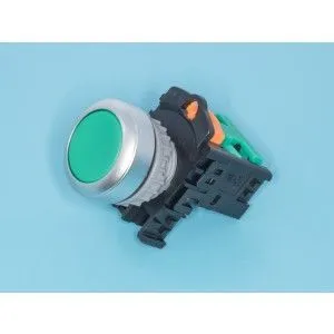 TN2BFG-1A, Кнопка управления плоская, без фиксации, d 30 мм, НР, зеленая