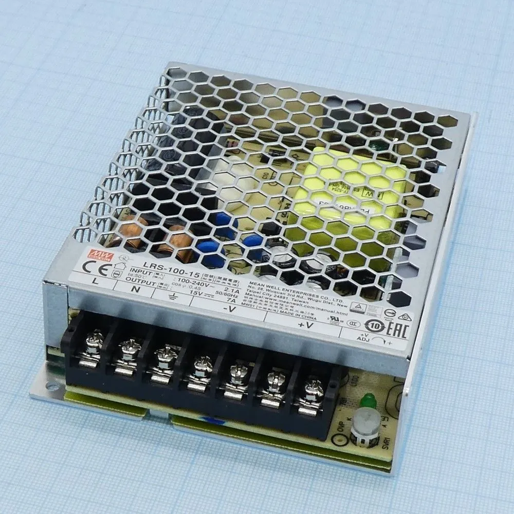 Источник питания MEAN WELL LRS-100-15 AC-DC преобразователи напряжения