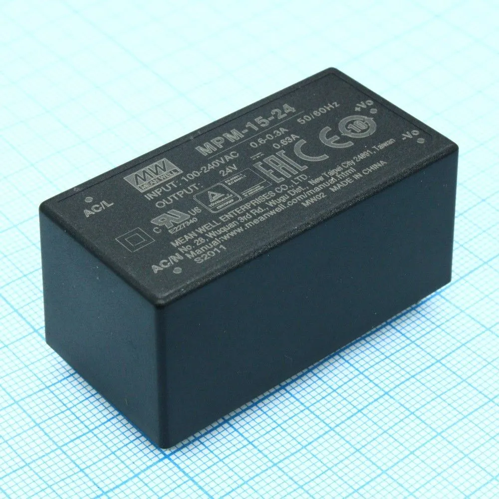 Источник питания MEAN WELL MPM-15-24 AC-DC преобразователи