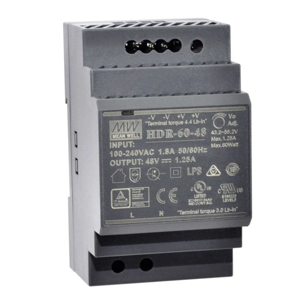 Источник питания MEAN WELL HDR-60-48 Источник питания MEAN WELL HDR-60-48