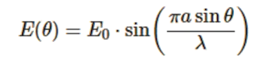Формула: амплитуда электрического поля в направлении угла